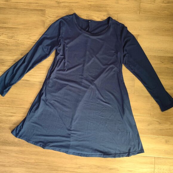 Navy blue shift dress, M-L - Picture 2 of 2